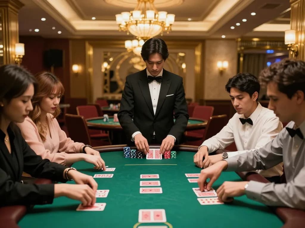 Players engaged in high-stakes game at rr88bet live poker table, showcasing excitement and strategy.