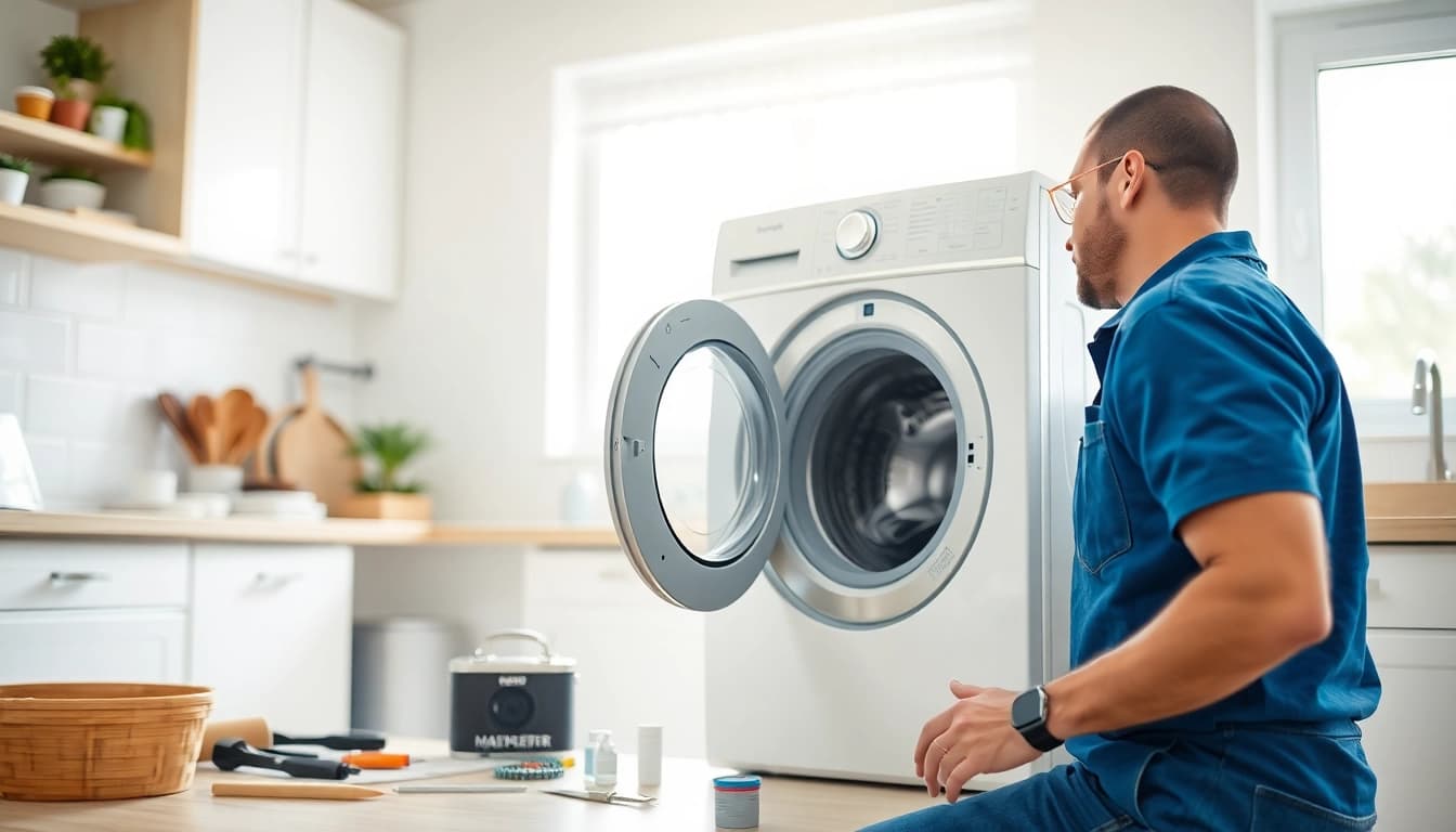Expert technician handling appliance repair ottawa in a bright kitchen setting