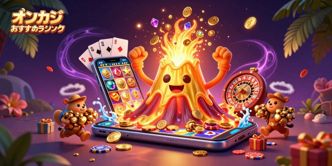 オンラインカジノの上位サイトを探す『オンカジ おすすめランキング』の魅力溢れるビジュアルです。