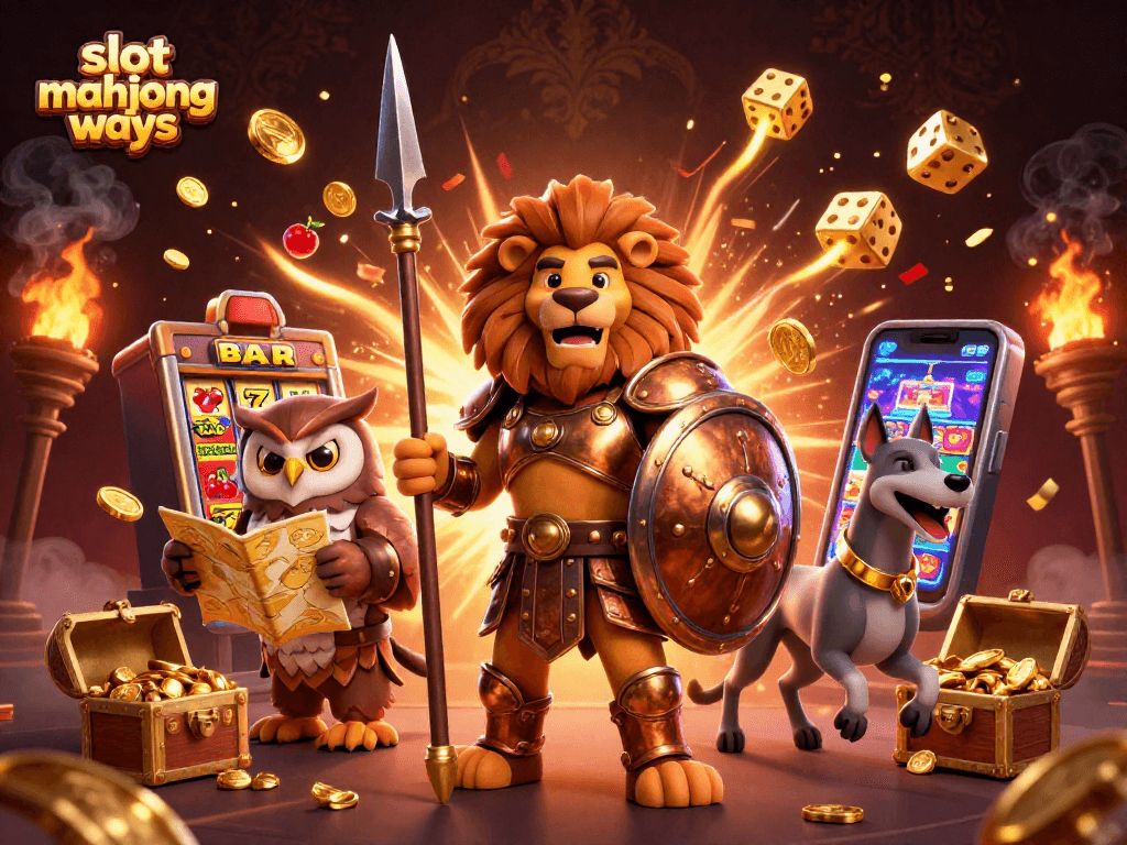 Spin to win with slot mahjong ways! A vibrant and dynamic casino scene bursting with energy.