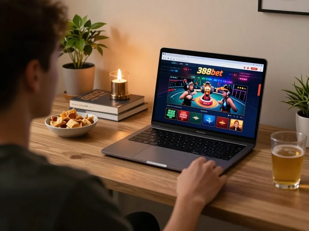 Play online casino games on 388bet with a cozy gaming setup and winning strategies.
