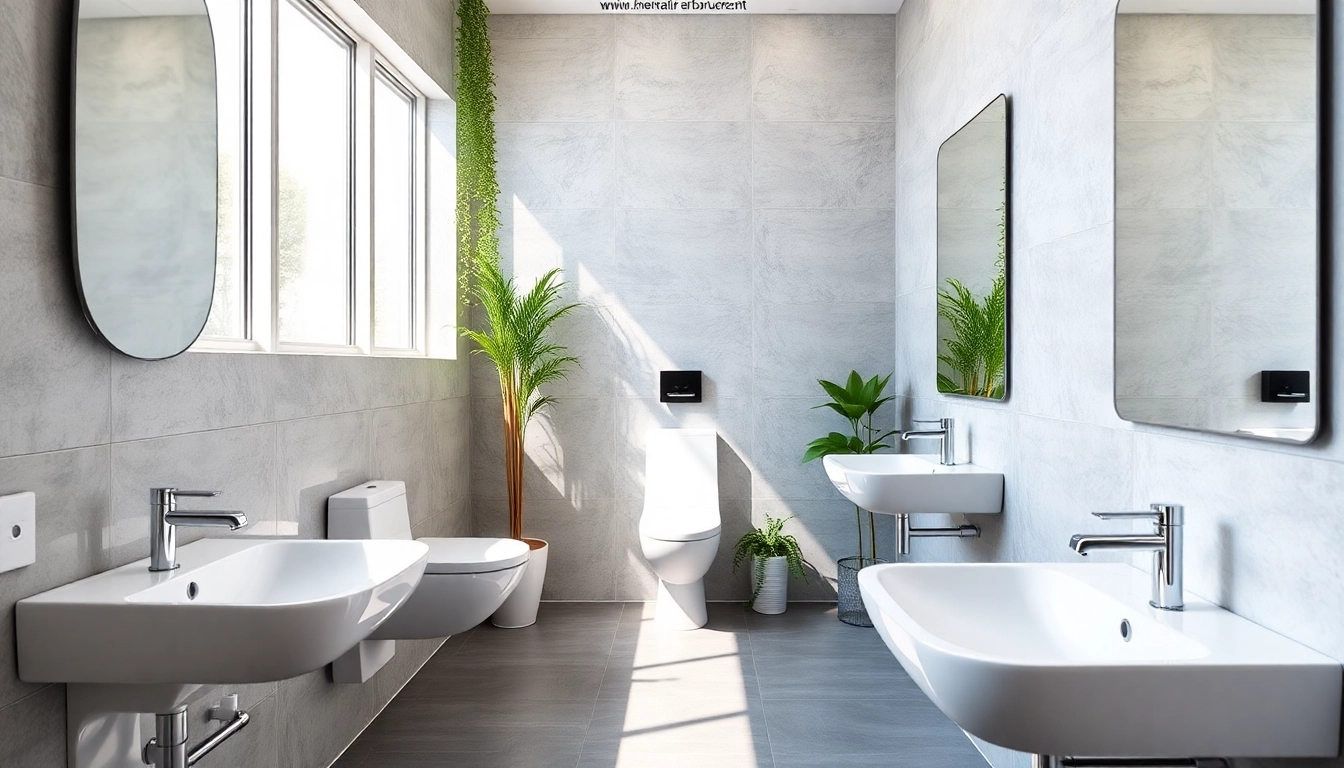 Showcase of commercial toilet refurbishment, highlighting modern fixtures and a clean, professional restroom design.
