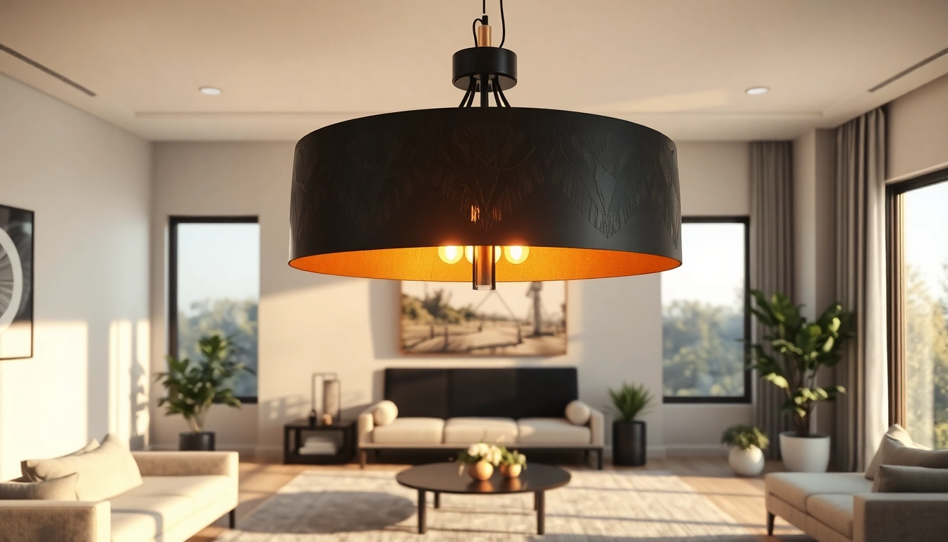 Transform your space with this stunning black and gold light fixture, adding elegance and sophistication.