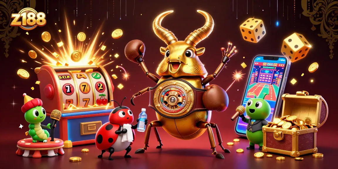 Experience the excitement of z188 with a dynamic casino showdown featuring colorful game elements.