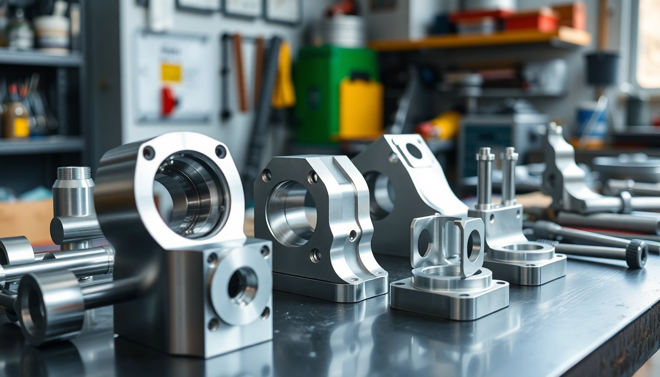Showcasing aluminum prototypes with high precision and quality in a professional workshop setting.