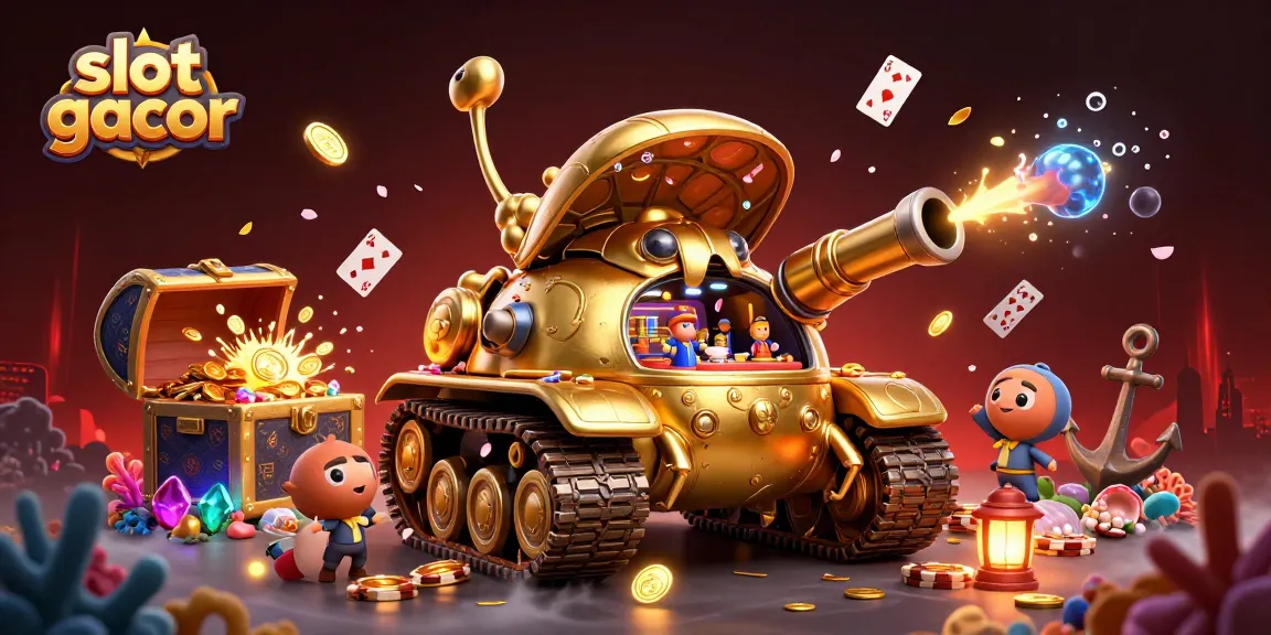 Slot gacor menampilkan mesin jackpot dengan roda putar, menyerupai kasino mini yang menyenangkan.