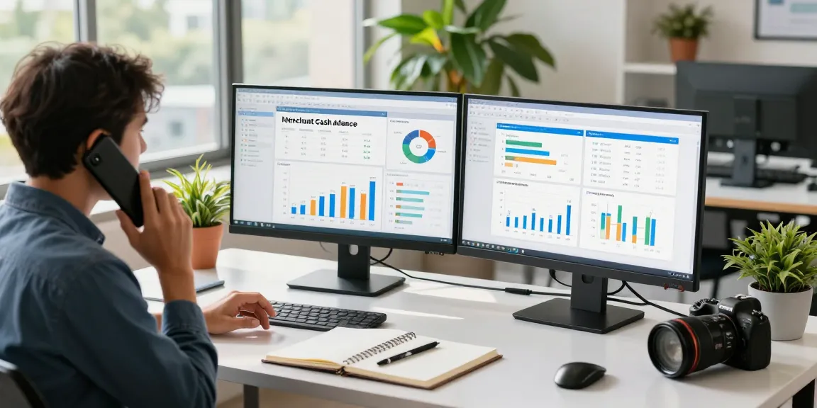 Engaged professional discussing live transfer merchant cash advance leads in a modern office.
