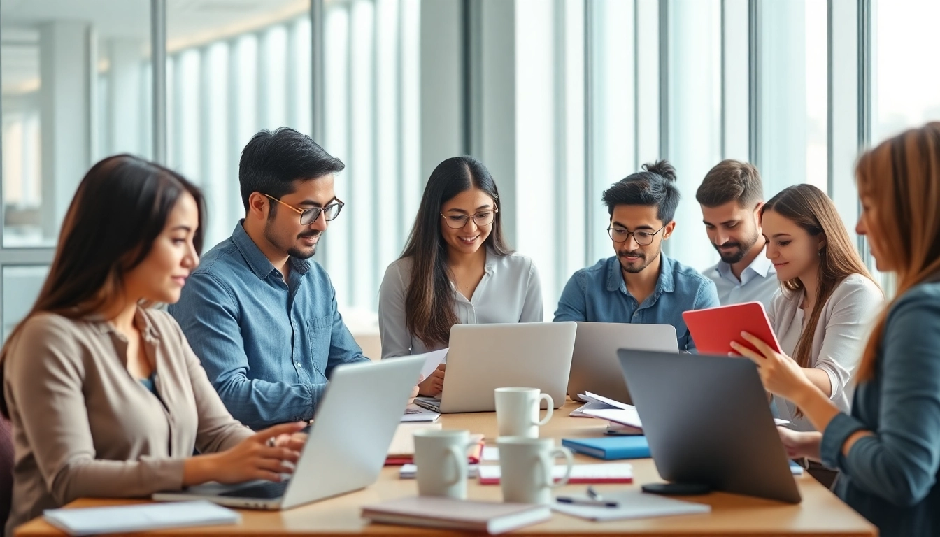 Hire expert TOEFL test takers with diverse backgrounds in a bright, focused office.
