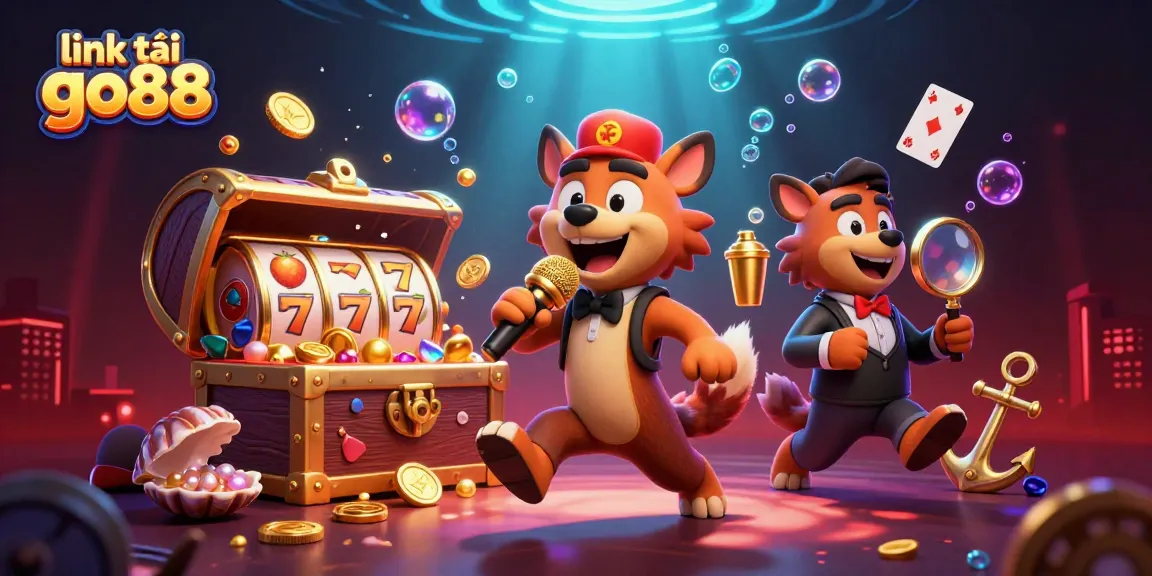 Experience the excitement of gambling with link tải go88 in this vibrant 3D cartoon casino scene.