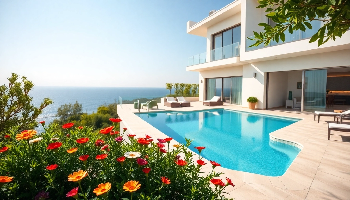 Beautiful modern villa with scenic view, showcasing property for sale in alanya.