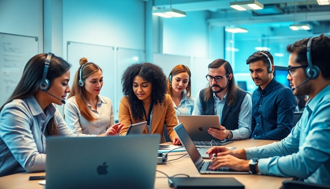 Engaging team providing managed IT services Lakeland in a collaborative office setting.