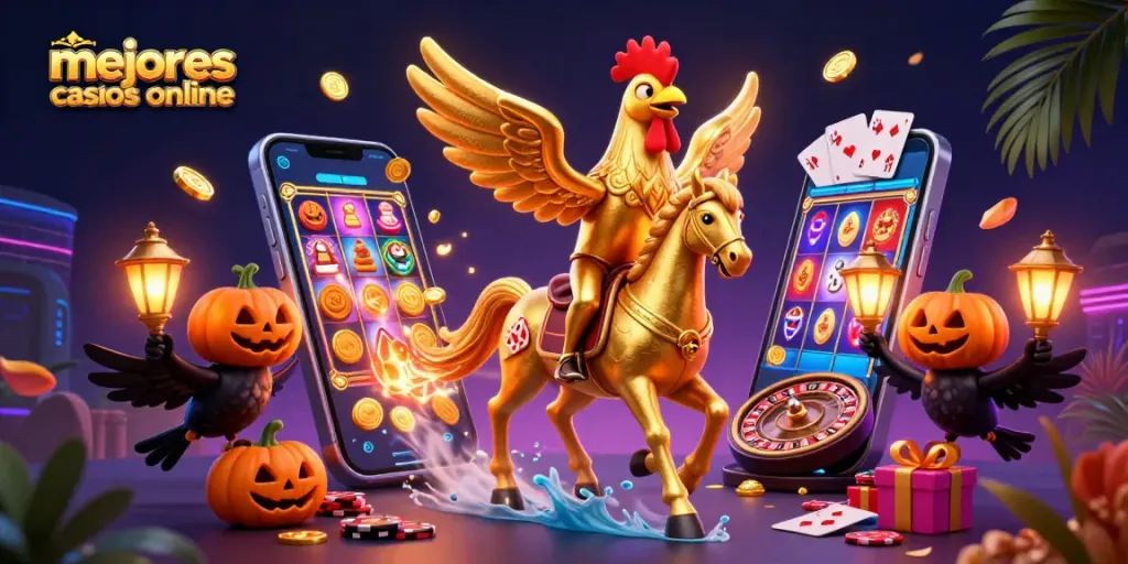 Traza tu camino en los mejores casinos online mientras giran las tragamonedas y emergen monedas doradas.
