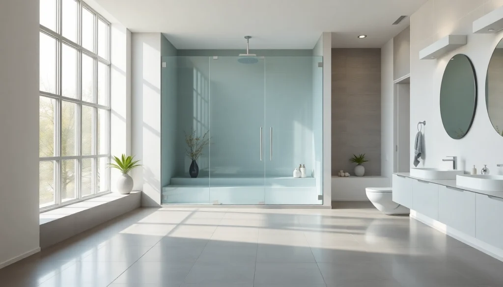 Admire la paroi de douche à l'italienne moderne dans une salle de bain élégante, avec lumière naturelle.