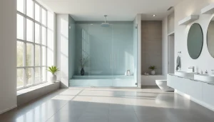 Admire la paroi de douche à l'italienne moderne dans une salle de bain élégante, avec lumière naturelle.