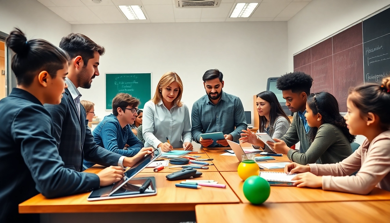 Engage in Education activities with diverse students in a vibrant classroom setting.