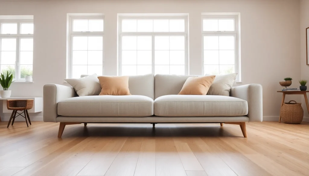 Elegantly designed sofa bed uk in a bright living room with natural light.