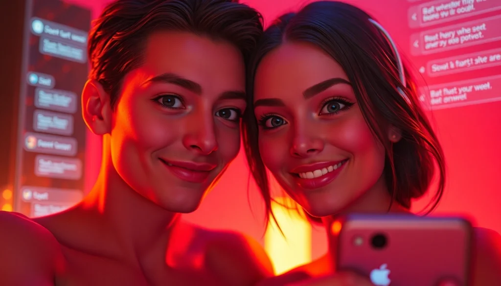 Exciting sex chat AI interaction with a friendly character engaging in intimate conversation.