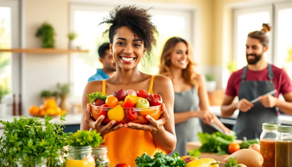 Cooking together while practicing intermittent fasting in a bright and inviting kitchen.