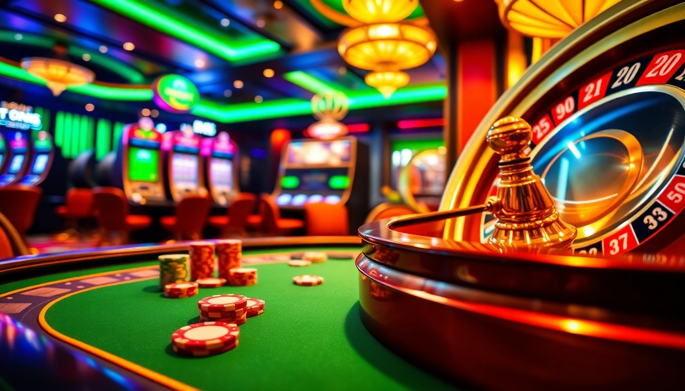 Experience thrilling gameplay at MM88 casino with vibrant poker chips and roulette wheel.