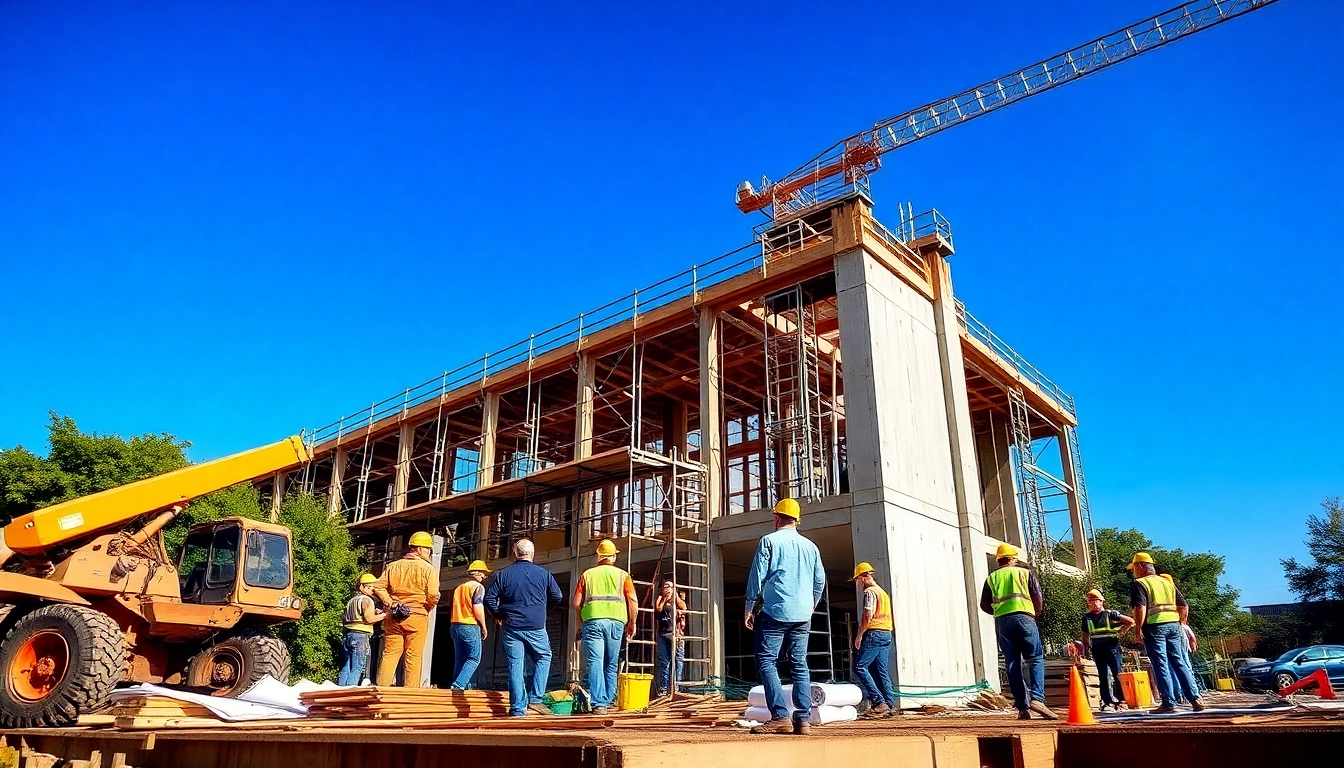 Workers engaged in Austin construction project demonstrating teamwork and professionalism on-site.