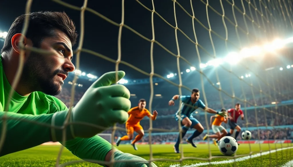 ผลบอล888 การแข่งขันฟุตบอลอย่างเข้มข้นกับผู้รักษาประตูและผู้เล่นในสนาม