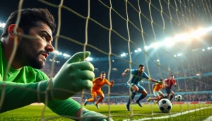 ผลบอล888 การแข่งขันฟุตบอลอย่างเข้มข้นกับผู้รักษาประตูและผู้เล่นในสนาม