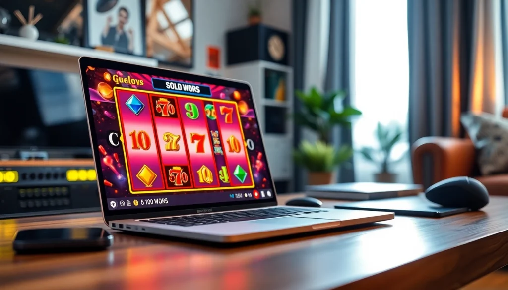 Menggambarkan pengalaman slot depo 1k dengan antarmuka permainan yang modern dan menarik.