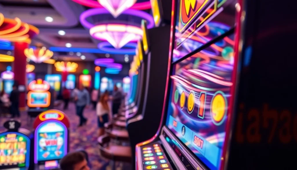 etrafli Pinco Casino oyun reyi ilə slot maşınlarının sevinc dolu anlarından bir görüntü.