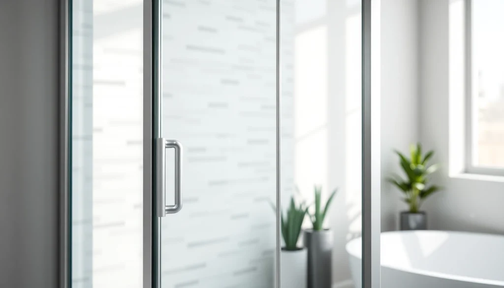 View of a stylish shower screen door showcasing modern design and smooth glass.