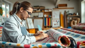 Ontdek hoogwaardige bedrukte katoenen stoffen en hun diverse toepassingen in deze creatieve studio.