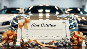 Gift certificate for car detailing showcasing luxury and attention to detail.