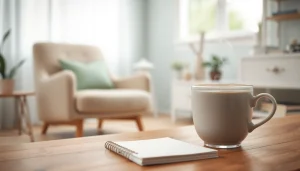 Understanding anxiety symptoms in a calming therapy setting with soothing colors and inviting atmosphere.