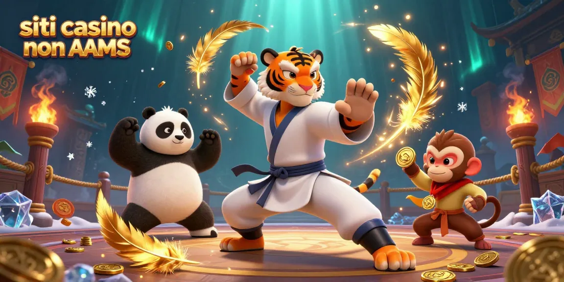 I giocatori dei siti casino non AAMS esplorano vincite in un'illustrazione coinvolgente di un'arena di combattimento.