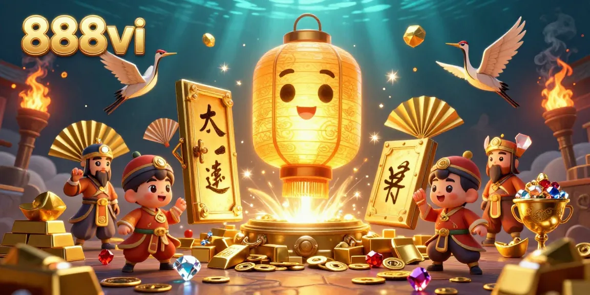 Experience the magic of 888vi as you explore a vibrant casino landscape filled with golden treasures and rich symbols.